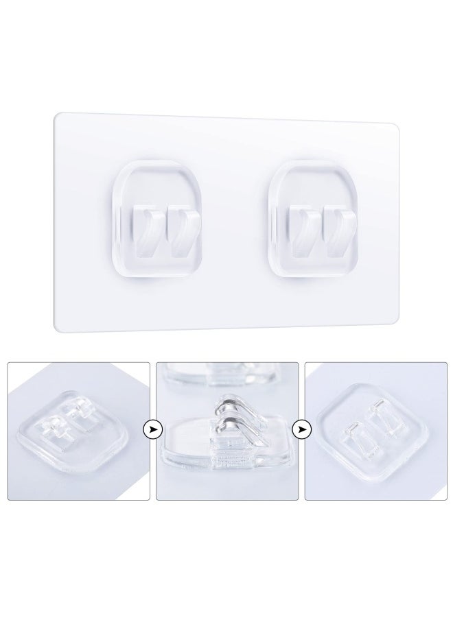 Jetec 8 Pieces Bathroom Shelf Adhesive Hooks Sticker Strong Hooks For Shower Caddy Basket Double Claw Wall Hooks Sticker For Kitchen Bathroom 6 X 12 Cm  - Image 3