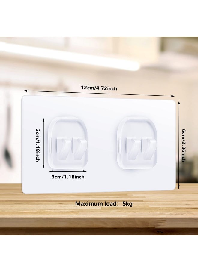 Jetec 8 Pieces Bathroom Shelf Adhesive Hooks Sticker Strong Hooks For Shower Caddy Basket Double Claw Wall Hooks Sticker For Kitchen Bathroom 6 X 12 Cm  - Image 2