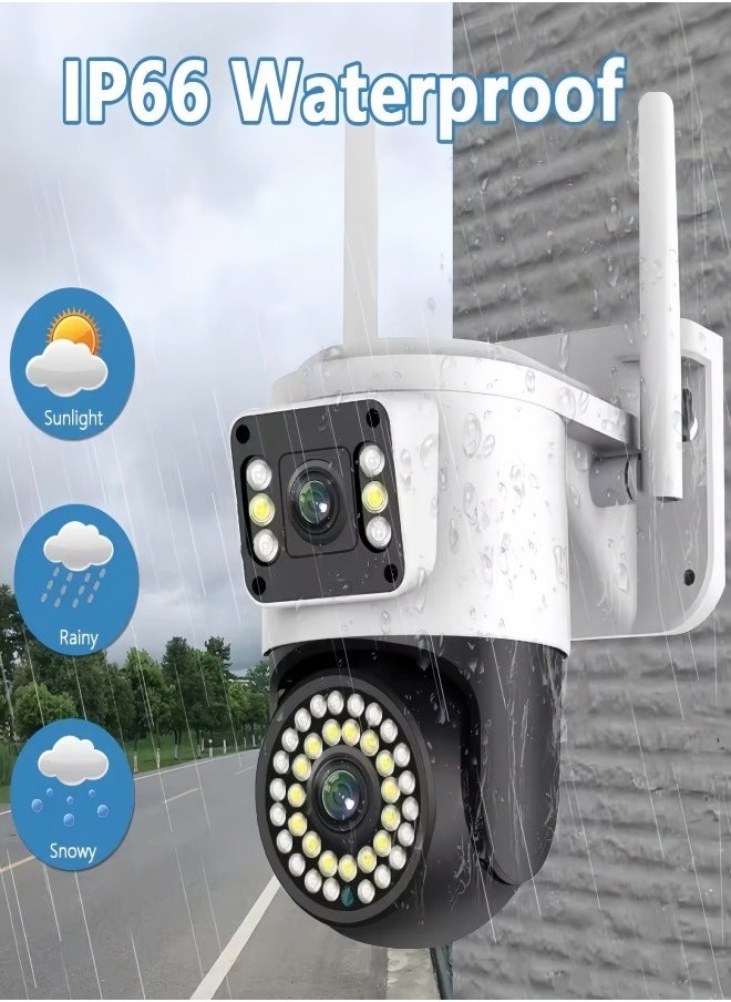 8MP 4K Dual Lens Outdoor Security Camera with Night Vision 4G SIM Card Support No SD Card Included