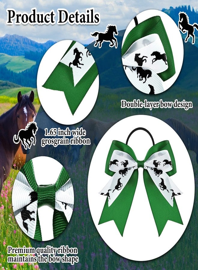 Mtlee 10 Pieces Multi Colored Hair Accessories - Horse Hair Ties, Bows for Horse Shows & Cowgirl Ribbon Ties, Equestrian Elastics, No Crease Ponytail Holders - Image 4