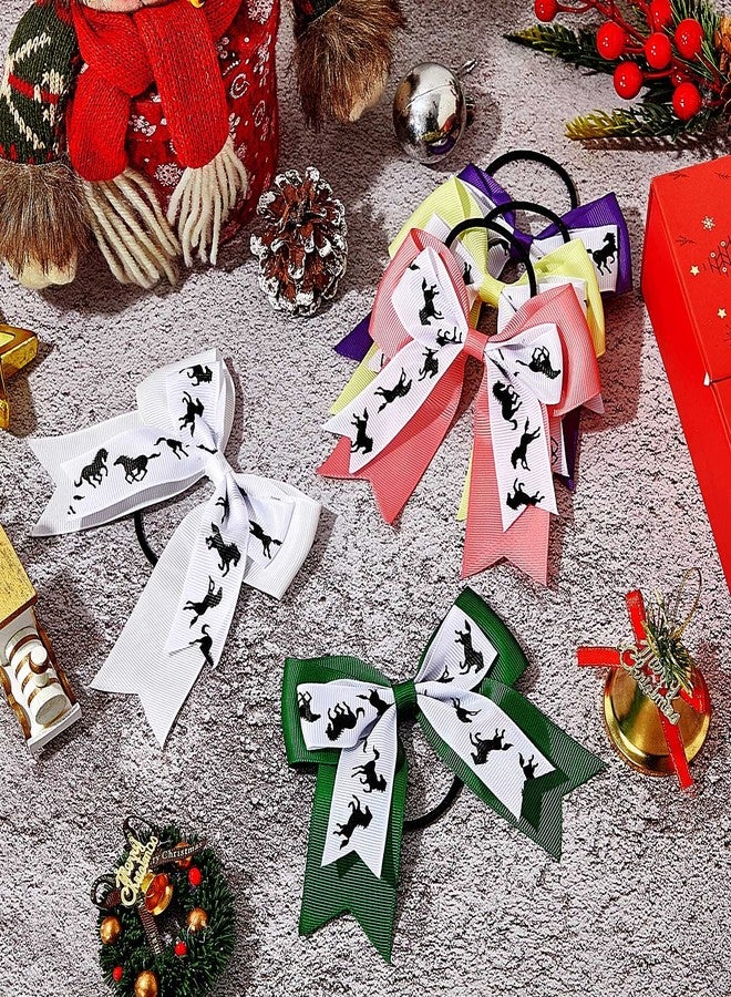 Mtlee 10 Pieces Multi Colored Hair Accessories - Horse Hair Ties, Bows for Horse Shows & Cowgirl Ribbon Ties, Equestrian Elastics, No Crease Ponytail Holders - Image 3