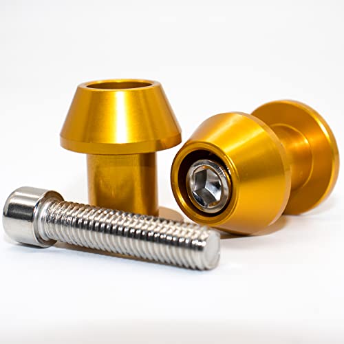 Carmoeignin Motorcycles Swing Arm Sliders, 8mm CNC Aluminium Alloy Swingarm Bobbins Spool Sliders Stand Screw For Honda CBR 600 954 RR Suzuki GSXR Triumph Scrambler 1200XC 1200XE (yellow) - Image 5