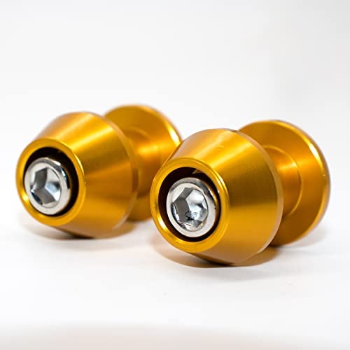 Carmoeignin Motorcycles Swing Arm Sliders, 8mm CNC Aluminium Alloy Swingarm Bobbins Spool Sliders Stand Screw For Honda CBR 600 954 RR Suzuki GSXR Triumph Scrambler 1200XC 1200XE (yellow) - Image 4
