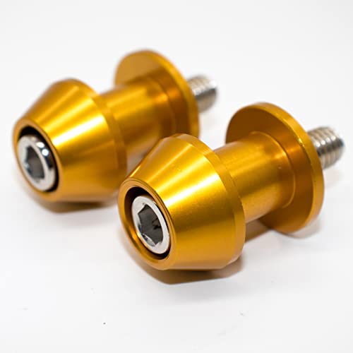 Carmoeignin Motorcycles Swing Arm Sliders, 8mm CNC Aluminium Alloy Swingarm Bobbins Spool Sliders Stand Screw For Honda CBR 600 954 RR Suzuki GSXR Triumph Scrambler 1200XC 1200XE (yellow) - Image 1