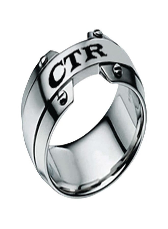 J143 Size 13 Stainless Steel Gost Ring Mormon One Moment In Time LDS CTR