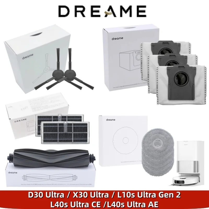 Dreame Original Dreame D30 Ultra Rubber Main/ Hair Cut/Side Brush, Filter, Mop, Dust Bag For L10s Ultra Gen 2 Vacuum Cleaner Spare Part - Image 1