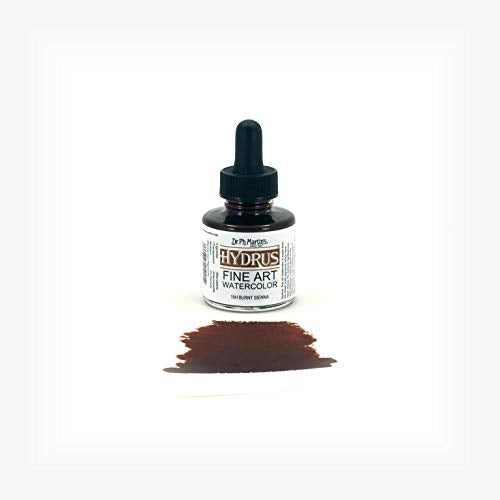 Dr. Ph. Martin's Hydrus Fine Art (19H) Watercolor, 1 oz Bottle, Burnt Sienna - Image 2