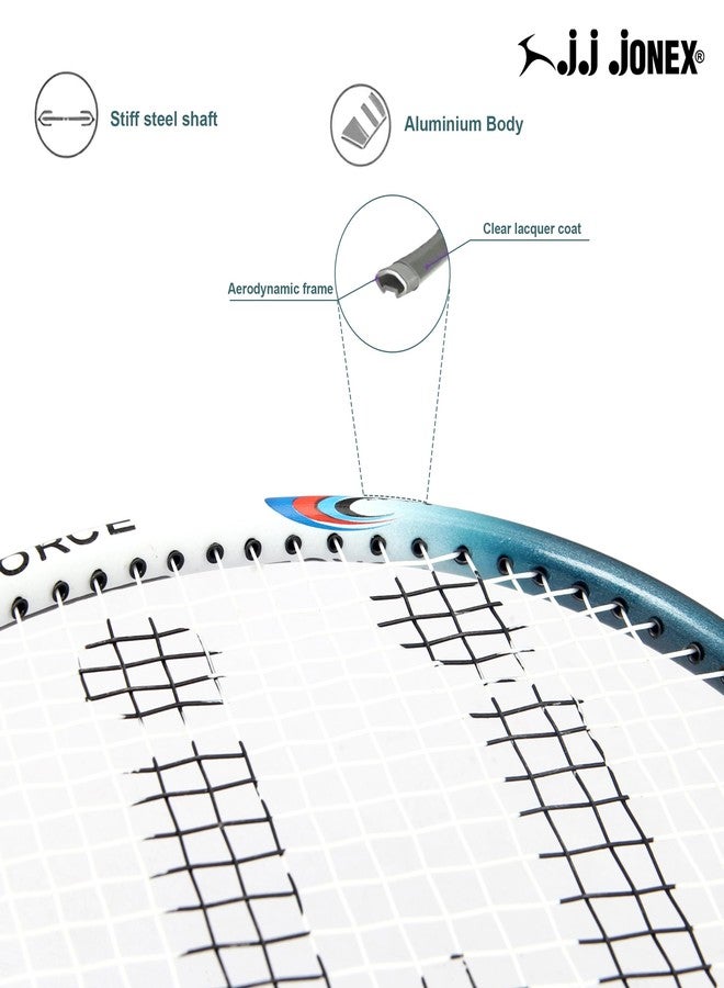 Jonex JJ Jonex 646 Badminton Racket Aluminium Badminton Racket with Full Cover | One-Piece Frame, PVC Foam Embossed Grip for Comfortable Feel, Balanced Swing Weight for Power & Control - Image 4