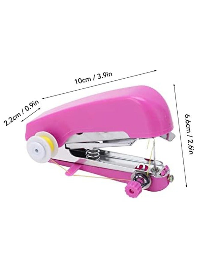 Mini Single Stitch Handheld Sewing Machine, Pocket Manual Sewing Machine, Handheld Sewing Machine, Pink Light Weight Pocket Sewing Machine for Clothes Household Travel  - Image 2