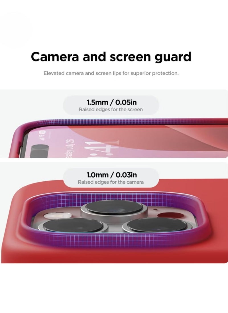 Raxoom Red iPhone 16 Pro Case – Slim Shockproof Full Body Protection with Soft Microfiber Lining, Scratch-Resistant - Image 2