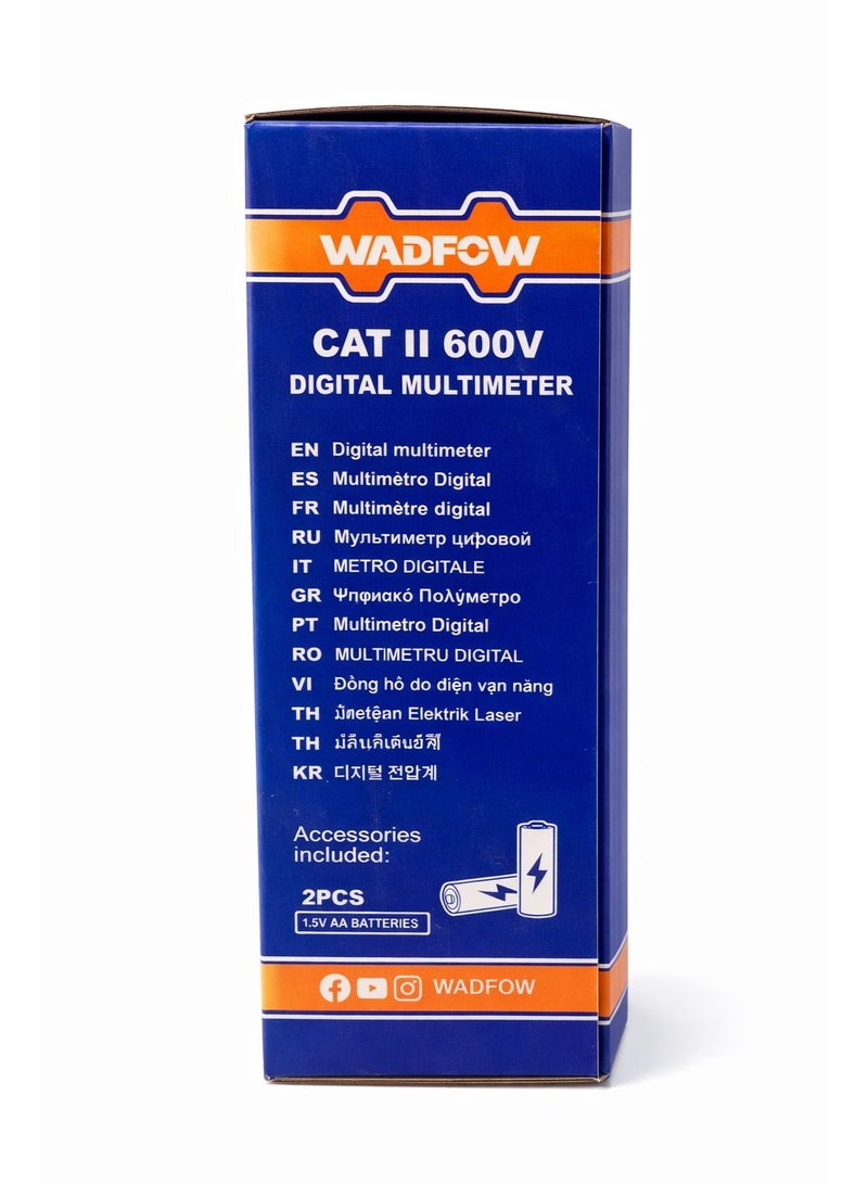 وادفو جهاز ملتيميتر رقمي ذكي WADFOW CAT II 600V – 2000 Counts – قياس الجهد والمقاومة مع خاصية NCV – جودة عالية - Image 3