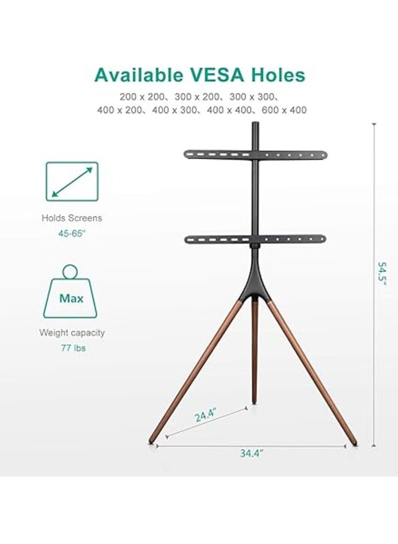 Tripod TV Display Portable Floor Stand Height Adjustable Mount for 45" to 65" Flat Screens