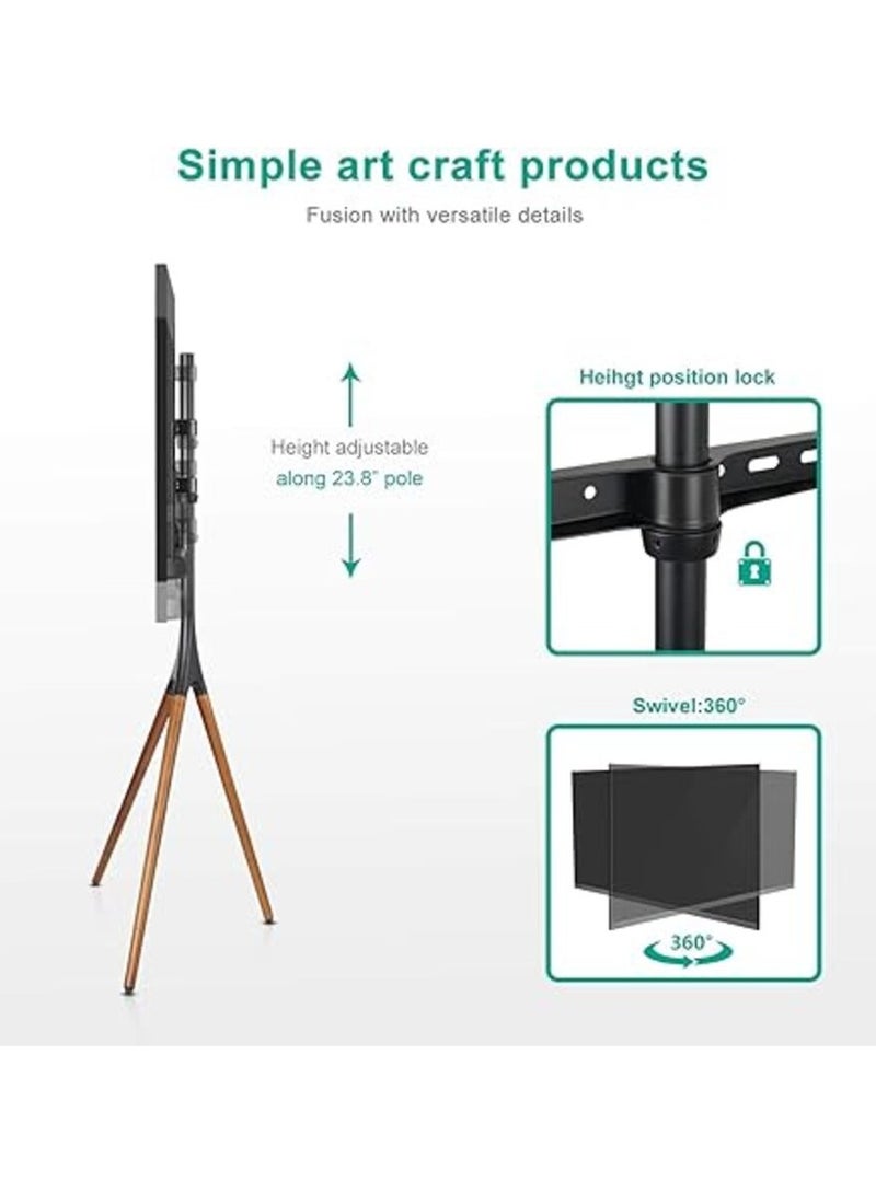 Tripod TV Display Portable Floor Stand Height Adjustable Mount for 45" to 65" Flat Screens