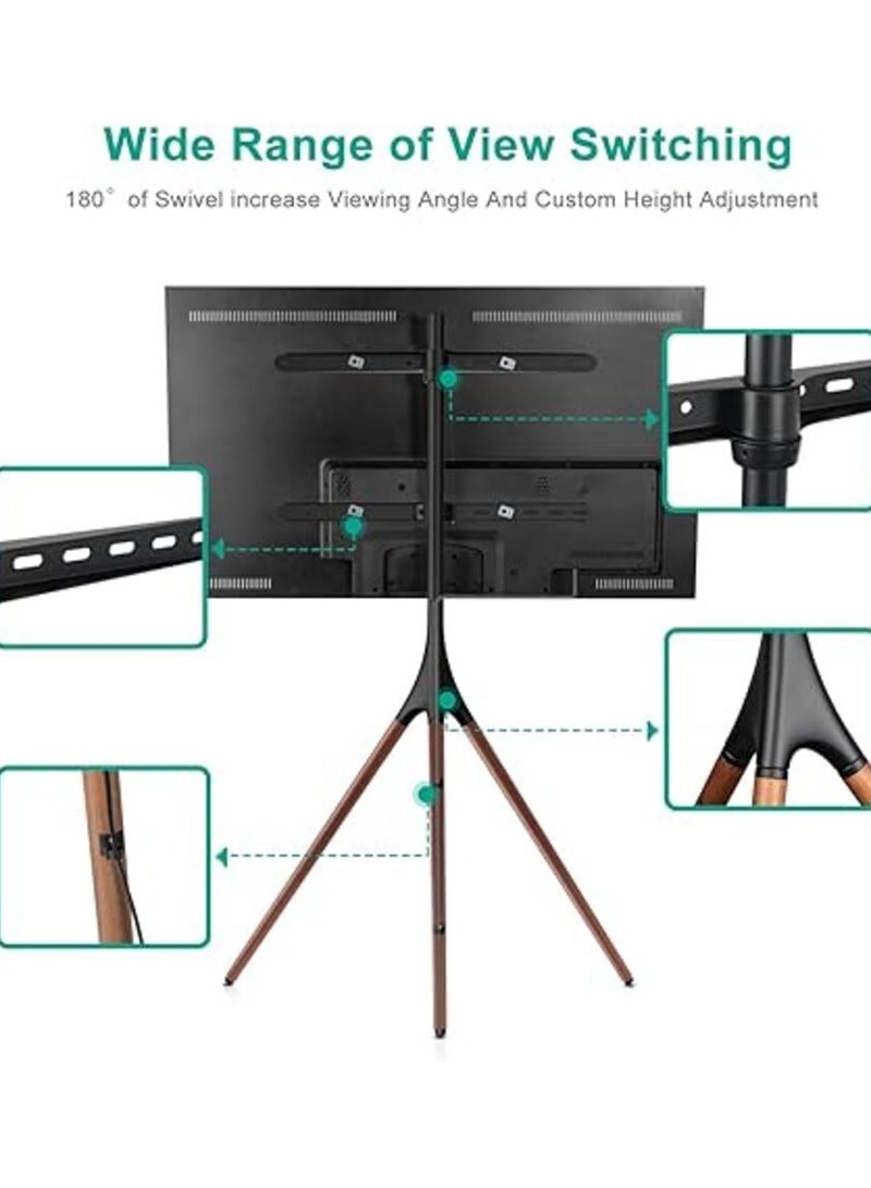 Tripod TV Display Portable Floor Stand Height Adjustable Mount for 45" to 65" Flat Screens