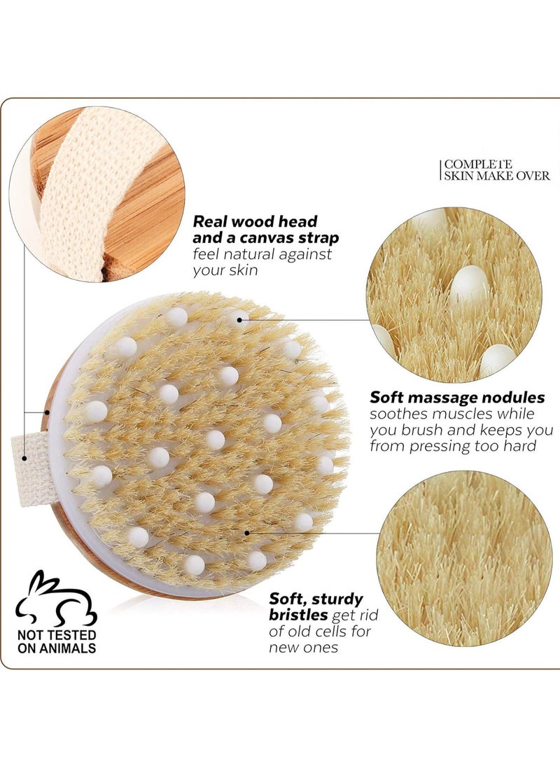VIUAUAX Body Brush for Wet or Dry Brushing - Gentle Exfoliating for Softer, Glowing Skin - Get Rid of Your Cellulite and Dry Skin, Improve Your Circulation - Gentle Massage Nodes - Image 3