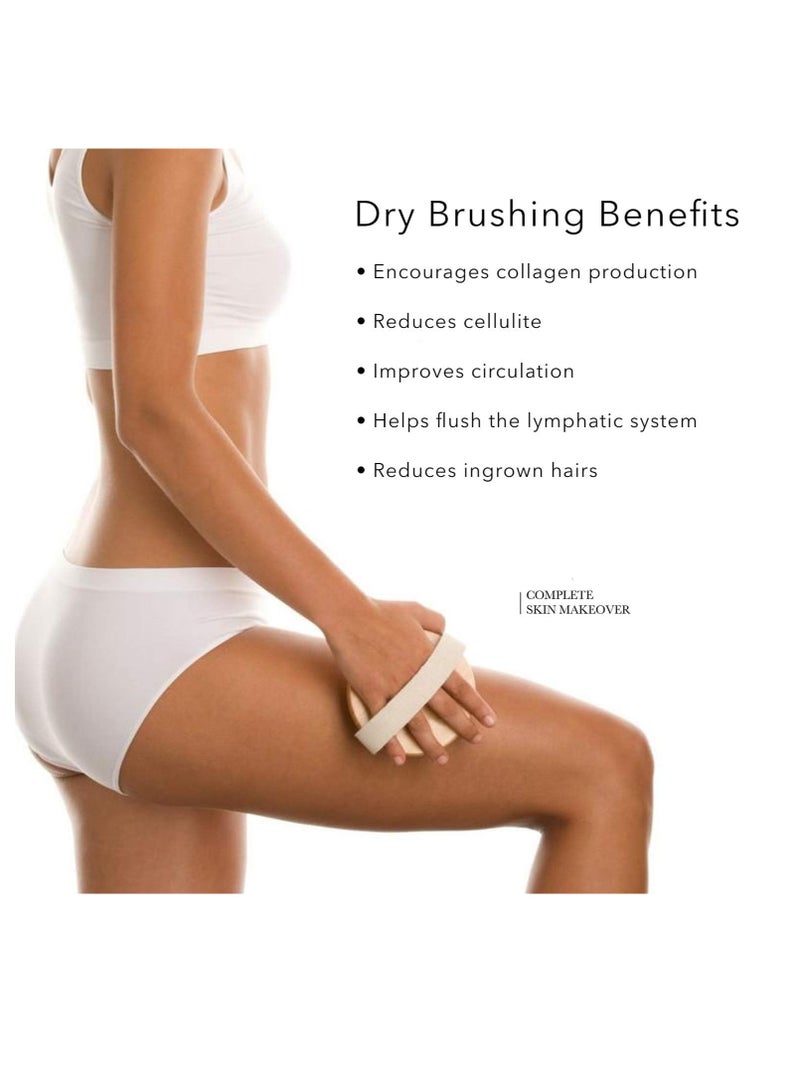 VIUAUAX Body Brush for Wet or Dry Brushing - Gentle Exfoliating for Softer, Glowing Skin - Get Rid of Your Cellulite and Dry Skin, Improve Your Circulation - Gentle Massage Nodes - Image 5