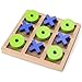 Seenelling Wooden Tic Tac Toe Game Tic Tac Toe Board Game 7 Inch Wood Board Table Top Living Room Decor Fun Family for Family Night Indoor Outdoor Party Adults Classic TravelBlue Green - Image 2