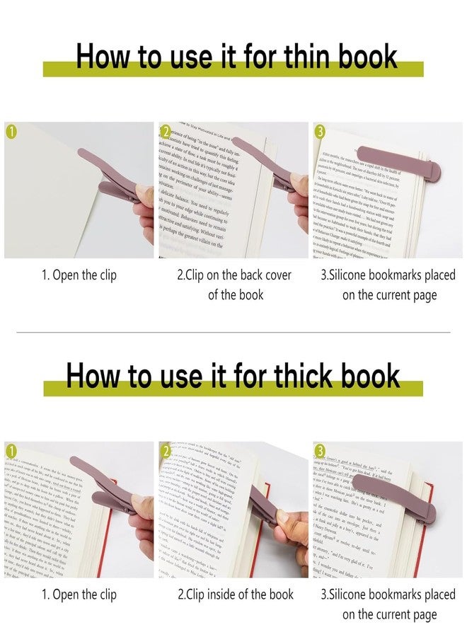 KINJORU 3pcs Silicone Automatic Bookmark - Unique Page Keeper for Reading Lovers, Women, Men, Kids, Teachers - Book Page Holder Markers Clip - Reading Accessories & Gifts - Image 5