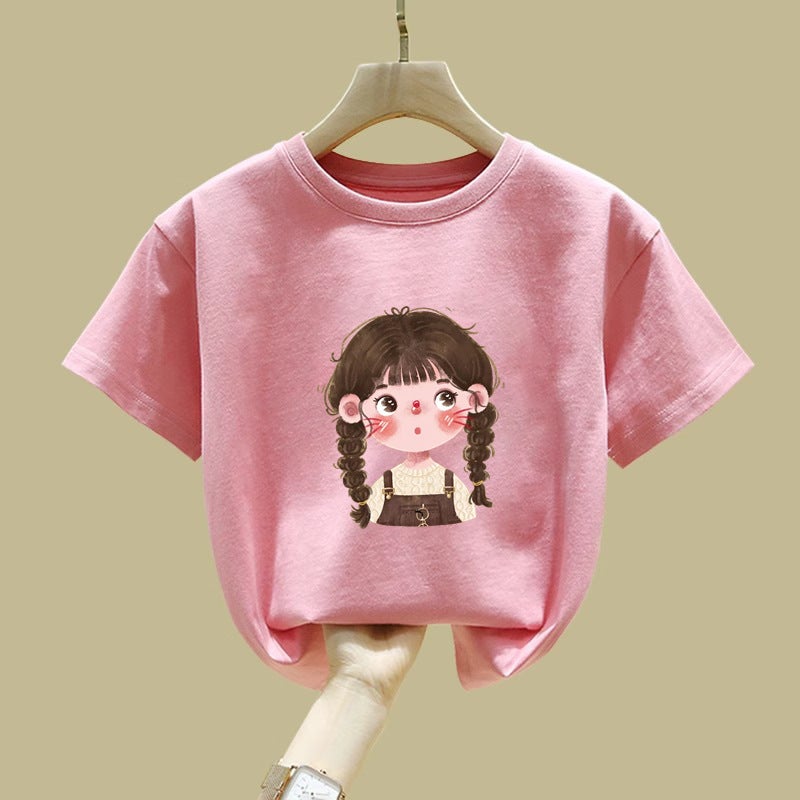 2012# Girls' T-Shirt Summer Children'S Wear Children'S Cotton Casual Top Girls' Summer Wear Tide - Image 4