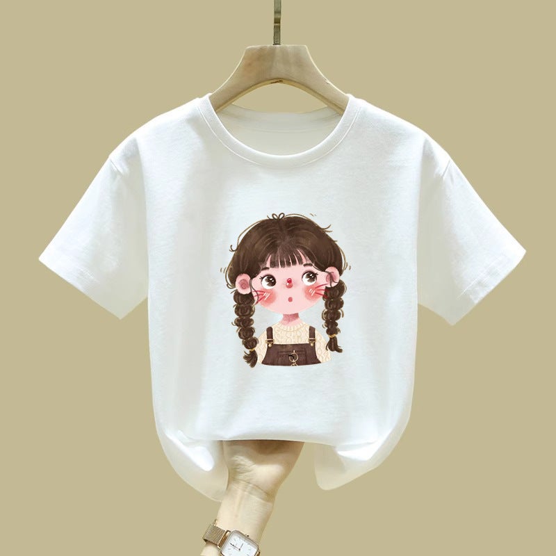 2012# Girls' T-Shirt Summer Children'S Wear Children'S Cotton Casual Top Girls' Summer Wear Tide - Image 3