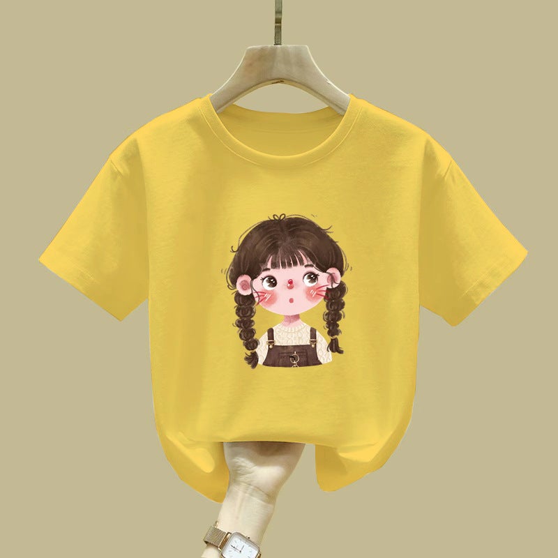 2012# Girls' T-Shirt Summer Children'S Wear Children'S Cotton Casual Top Girls' Summer Wear Tide - Image 5
