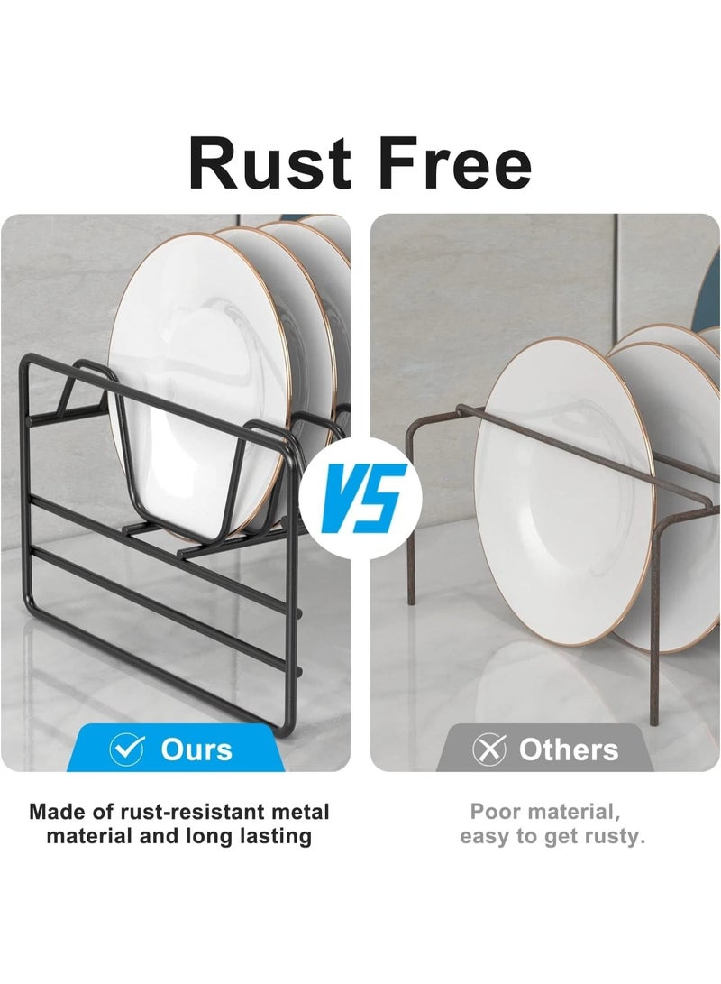 Raxoom 2-Tier Dish Drying Rack with Utensil Holder – Space-Saving Kitchen Organizer for Plates, Bowls, Glasses & Cutlery – Sleek Black Design with Drain Board – Perfect for Modern Countertops - Image 3