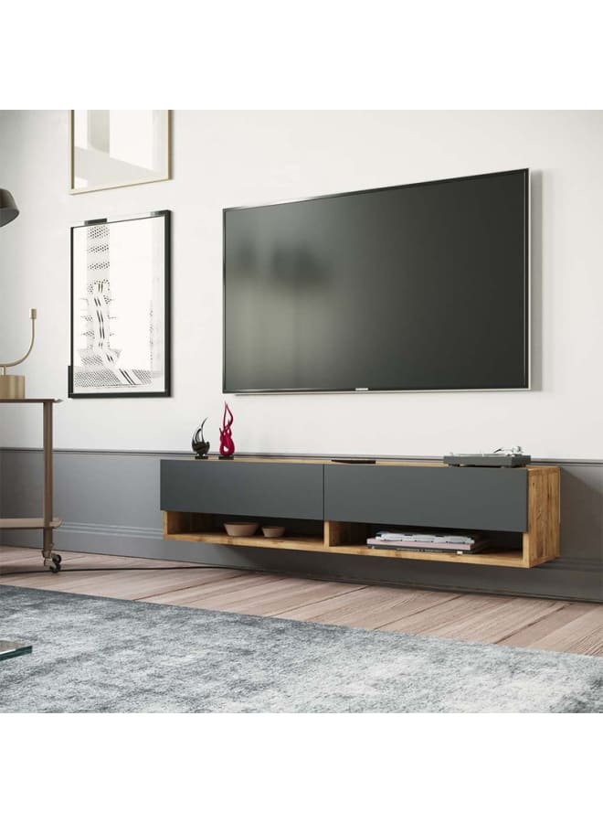 ريترو RA-U40 ترابيزة تلفزيون 140×29×32سم – رمادي×بيج - Image 2