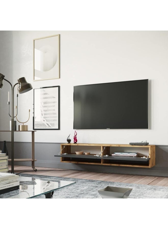 ريترو RA-U40 ترابيزة تلفزيون 140×29×32سم – رمادي×بيج - Image 3