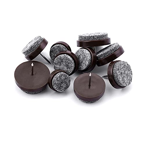 LNT 24pcs Furniture Felt Pad Round Heavy Duty Nail-on Slider Glide Pad Floor Protector for Wooden Furniture Chair Tables Leg Feet - Image 1