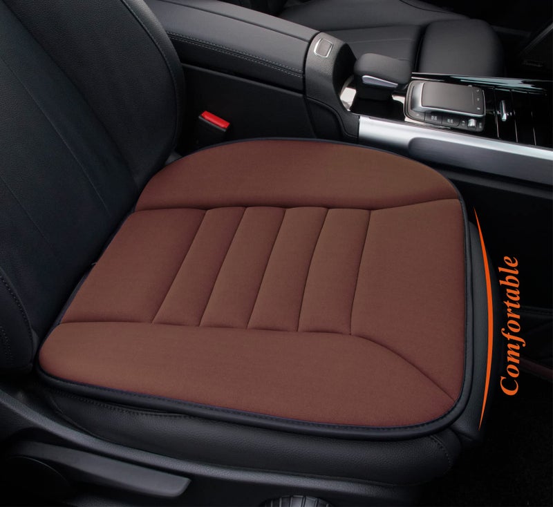kingphenix Car Seat Cushion with 1.2inch Comfort Memory Foam, Seat Cushion for Car and Office Chair (Brown) - Image 1