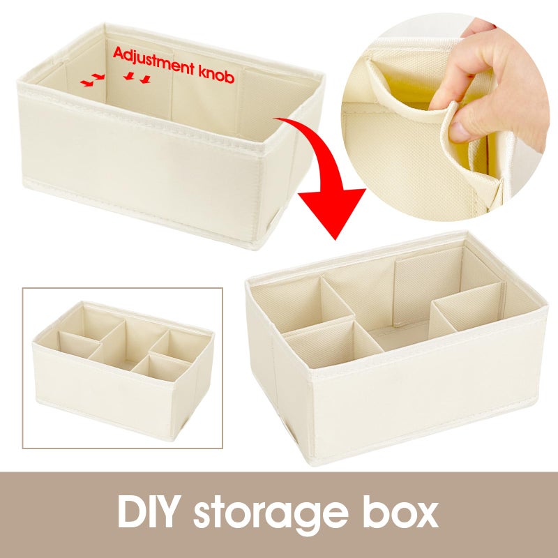 VERONLY Cosmetic Storage Bins Makeup Organizer, Adjustable Multifunction Storage Box Desk Drawer Divider for Makeup Brushes, Bathroom Countertop or Dresser, Set of 4 - Image 2