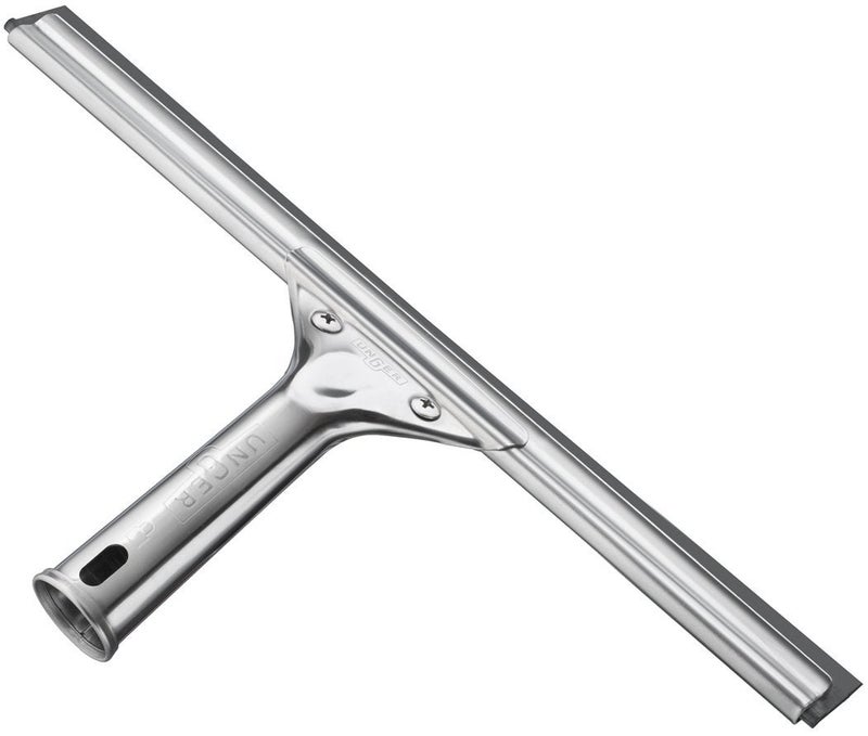 Unger Professional Stainless Steel Heavy-Duty Squeegee, 12", Silver - Image 1