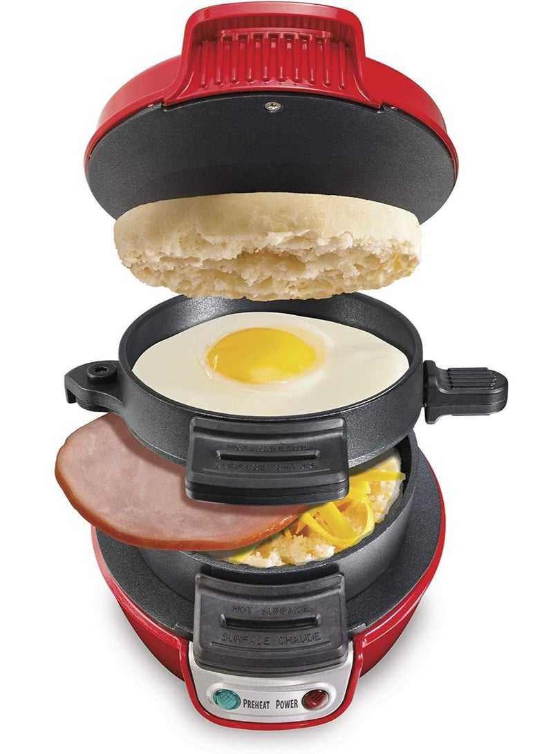 Breakfast Sandwich Maker with Egg Cooker Ring - Customize Ingredients Perfect for English Muffins Croissants Mini Waffles  - Image 1