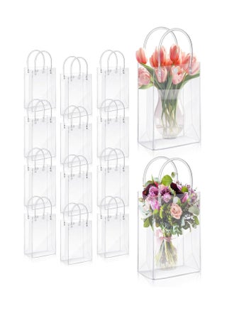 12 PCS Clear PVC Gift Bags With Handle Reusable Plastic Wrap Tote Bag Transparent Shopping Handbag - pzsku/Z6BE59E299B67EC5AB439Z/45/_/1698743594/32153561-edd4-43dc-8220-213961cef598