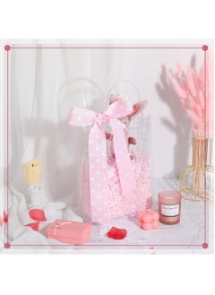 FASHION HOME 12 PCS Clear PVC Gift Bags With Handle Reusable Plastic Wrap Tote Bag Transparent Shopping Handbag  - Image 4