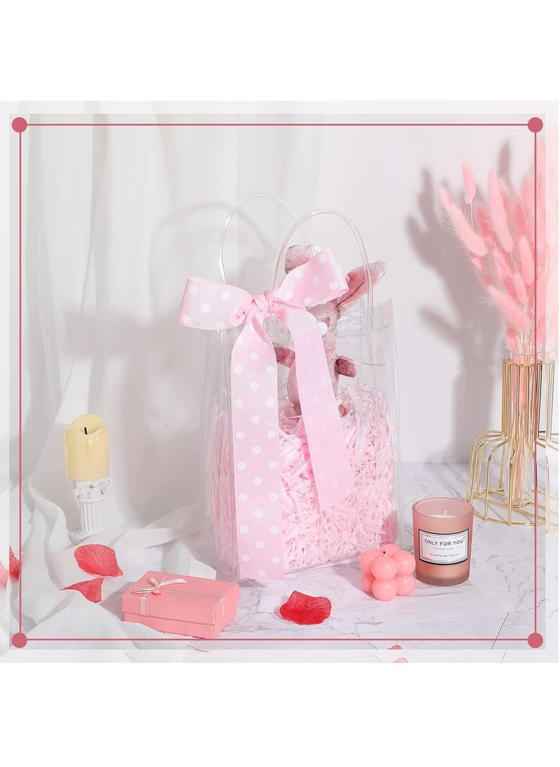 FASHION HOME - 12 PCS Clear PVC Gift Bags With Handle Reusable Plastic Wrap Tote Bag Transparent Shopping Handbag - Image 1
