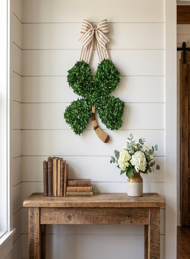 Eforcase Spring Wreaths for Front Door Outside, Front Door Wreaths for All Season Spring Summer 22" x 14" Artificial Shamrock Wreath for St Patricks Day Greenery Wreath for Wall Window Home Decorations - Image 2