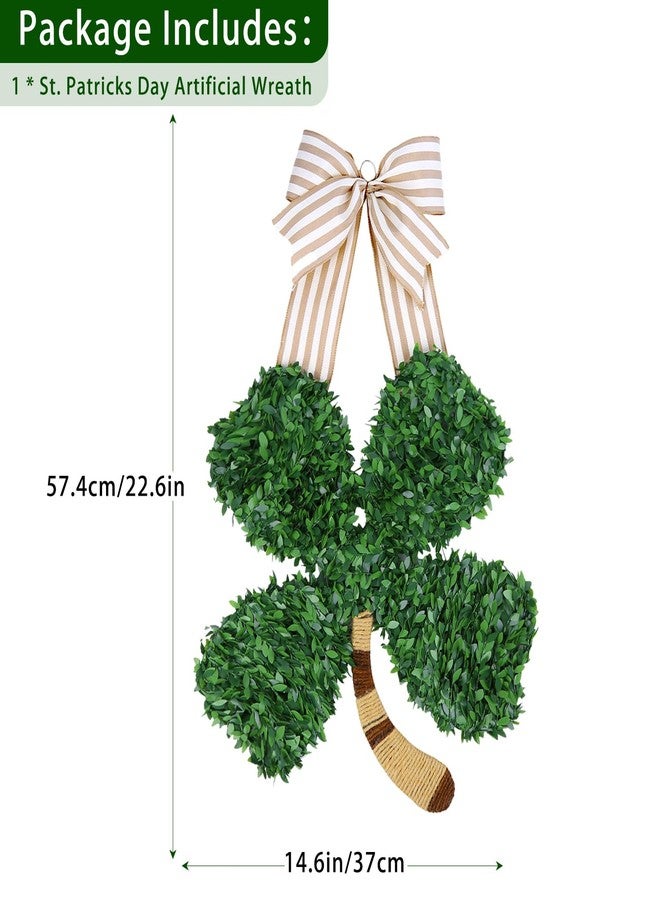 Eforcase Spring Wreaths for Front Door Outside, Front Door Wreaths for All Season Spring Summer 22" x 14" Artificial Shamrock Wreath for St Patricks Day Greenery Wreath for Wall Window Home Decorations - Image 4