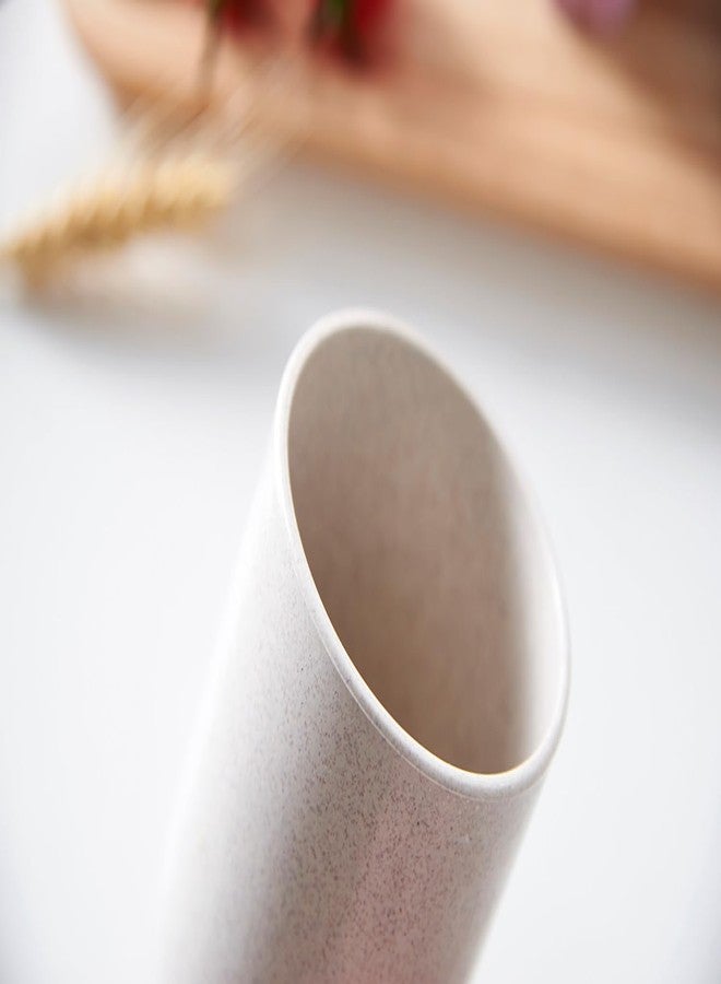 MEZON صينية عشاء مقسمة من قش القمح من ميزون، طقم عشاء غير قابل للكسر للأطفال، أطباق عشاء مع وعاء، كوب، شوكة، ملعقة، عيدان طعام، طقم أدوات مائدة، طقم عشاء للأطفال (بيج) - Image 5