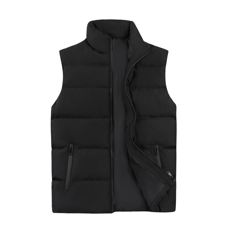 Mens Autumn Winter Casual Padded Vest Plus Size Light gray  - Image 2
