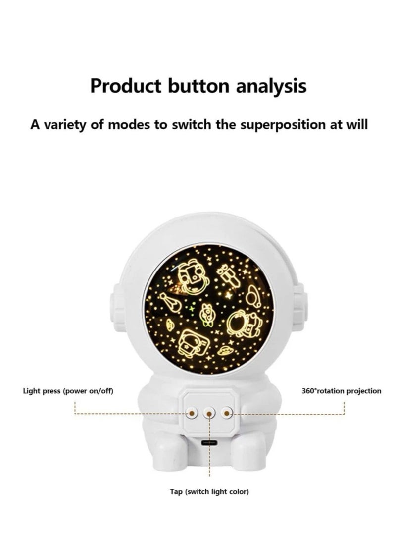 Just For You - ABS Projection Light, Romantic Galaxy Astronaut Shaped Sunset Lamp Multicolour Projector - Image 1