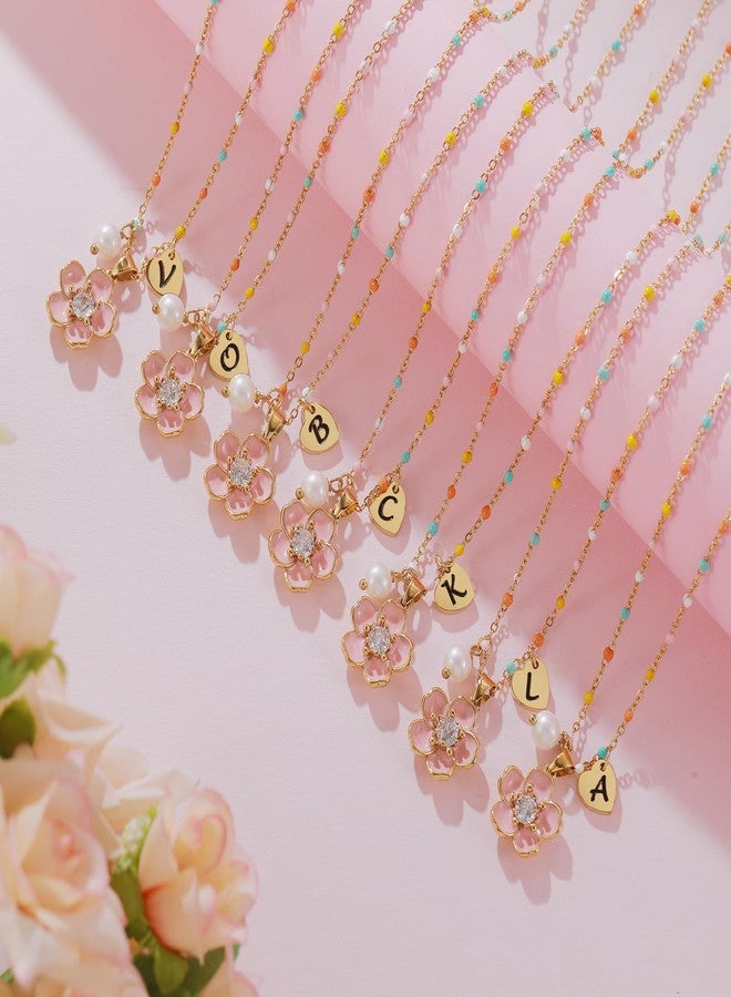 DS Flower Girl Necklace Gifts |Heart Initial Letter Flower Necklaces with Pearl Charm for Women | Personalized Wedding Proposal Bridal Shower Party Jewelry Gift | 18K Gold Plated Stainless Steel-G1 - Image 4