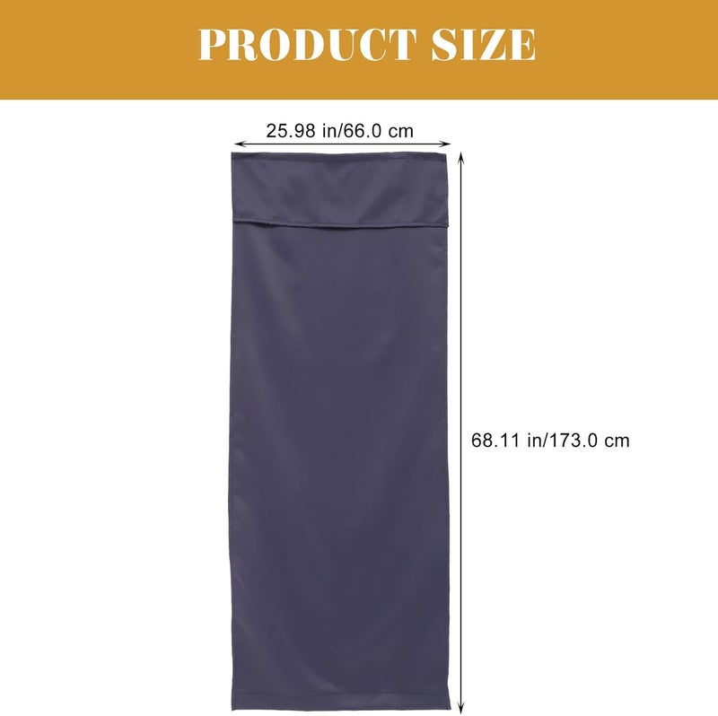 UKCOCO Room Darkening Curtain Panel, Navy Blue Polyester Blackout Door Drape with Hook-and-Loop Fastener, Light Blocking Window Treatment for Bedroom and Home Décor - Image 2
