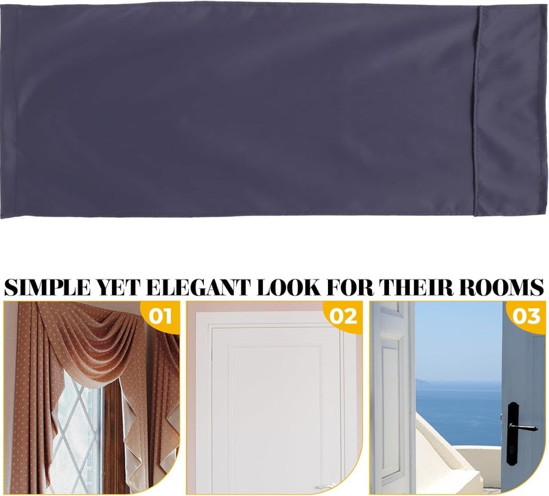 UKCOCO Room Darkening Curtain Panel, Navy Blue Polyester Blackout Door Drape with Hook-and-Loop Fastener, Light Blocking Window Treatment for Bedroom and Home Décor - Image 3