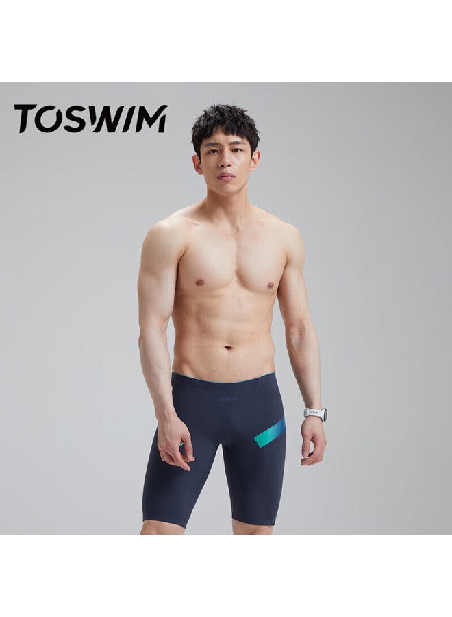 Toswim Professional Swim Shorts For Men, Knee-length, Suitable For Hot Springs, Swimming, Beach, Anti-embarrassment, Can Be Worn In Water, Black Aurora, 2XL - Image 1