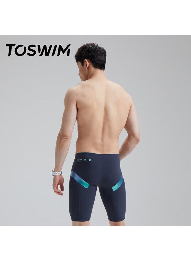 Toswim Professional Swim Shorts For Men, Knee-length, Suitable For Hot Springs, Swimming, Beach, Anti-embarrassment, Can Be Worn In Water, Black Aurora, 2XL - Image 3