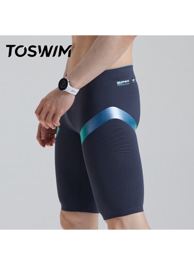 Toswim Professional Swim Shorts For Men, Knee-length, Suitable For Hot Springs, Swimming, Beach, Anti-embarrassment, Can Be Worn In Water, Black Aurora, 2XL - Image 4