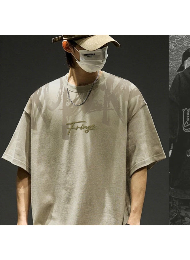 Tonlion Summer Men's Round Neck Front Printed Short Sleeve T-shirt - Image 1