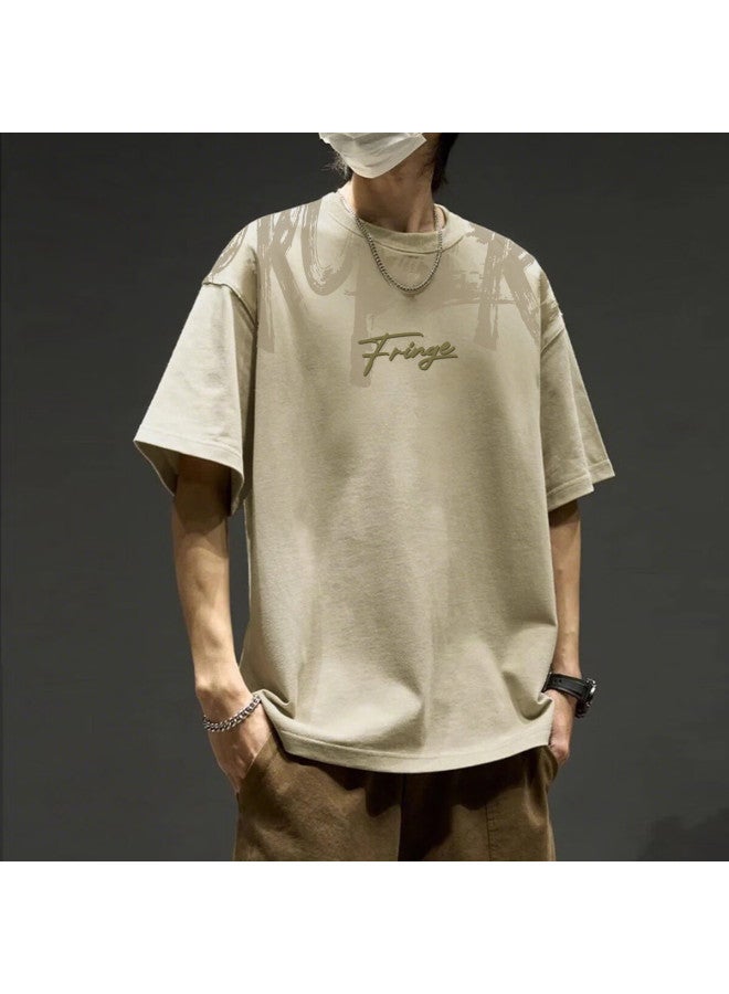Tonlion Summer Men's Round Neck Front Printed Short Sleeve T-shirt - Image 2