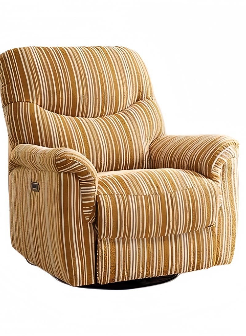 معرض ميزون تقدم ميزون غاليري كراسي استرخاء قياسية، وأرائك هزازة، وأرائك سرير، وكراسي دوارة بزاوية 360 درجة، وكراسي قابلة للإمالة بزاوية 30 درجة، وكراسي مخملية قابلة للتهوية، وكراسي استرخاء، وكراسي عصرية، وكراسي قراءة، وكراسي أريكة (مخططة باللونين الأصفر والأبيض). - Image 2